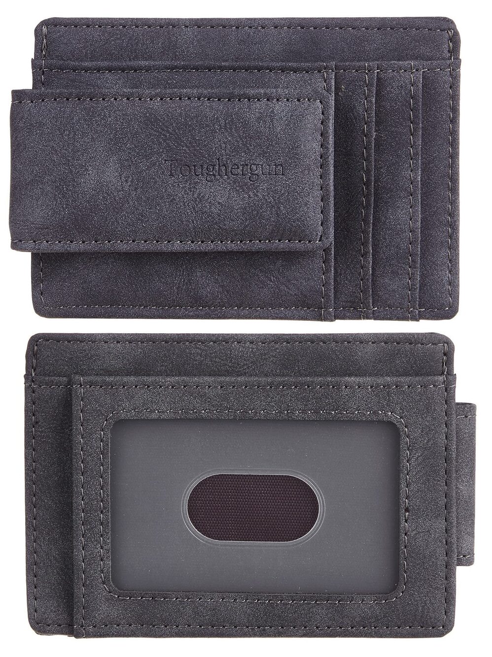 3598 Minimalist Wallet with Magnetic Money Clip Leather Slim Wallet, Credit